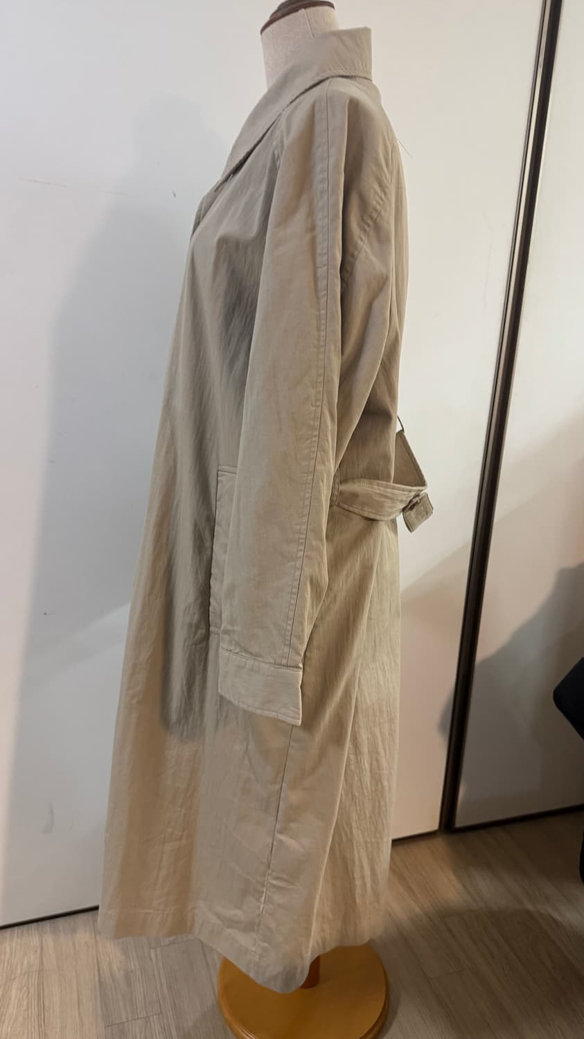 하네 벨티드 롱 트렌치 코트 베이지  상품이미지7