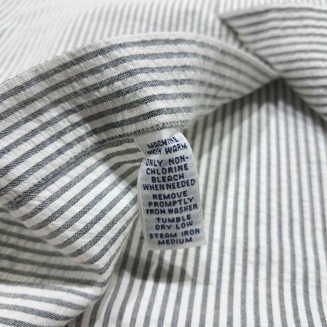 CK022 XL 폴로 90s 시어서커 스모크그레이 스트라이프 반팔 셔츠 상품이미지5