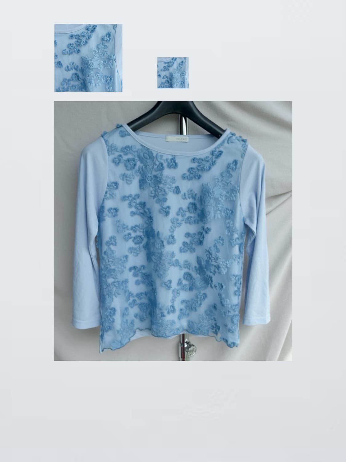 Blue Lace Blouse 블루 레이스 탑 상품이미지5
