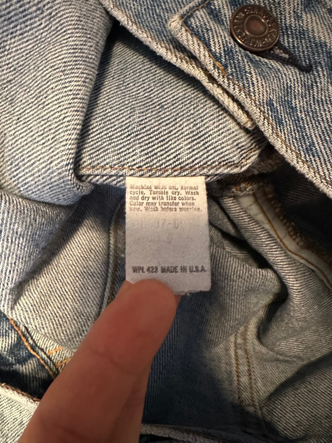 80s USA 빈티지 리바이스 70507 3세대 데님 트러커 자켓 상품이미지7