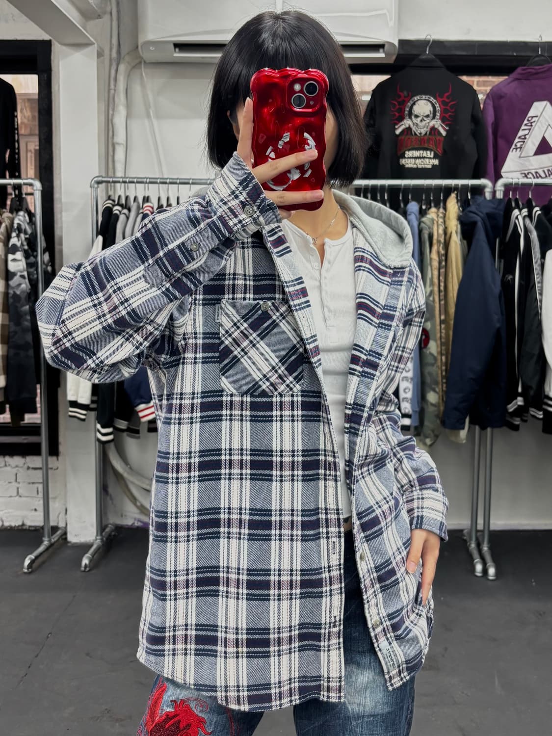 칼하트 체크패턴 셔츠자켓 상품이미지4