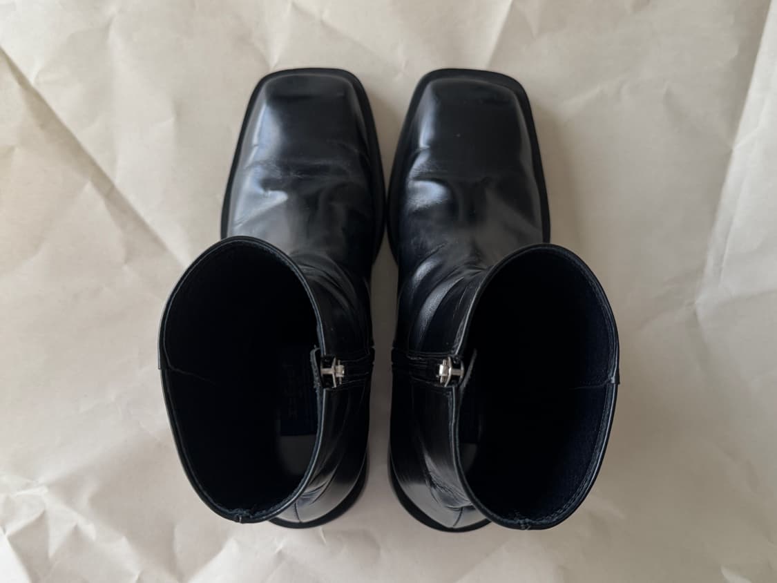 (240) HUMANT 후망 야베스 / 블랙 레더 앵클 부츠 스퀘어토 상품이미지6