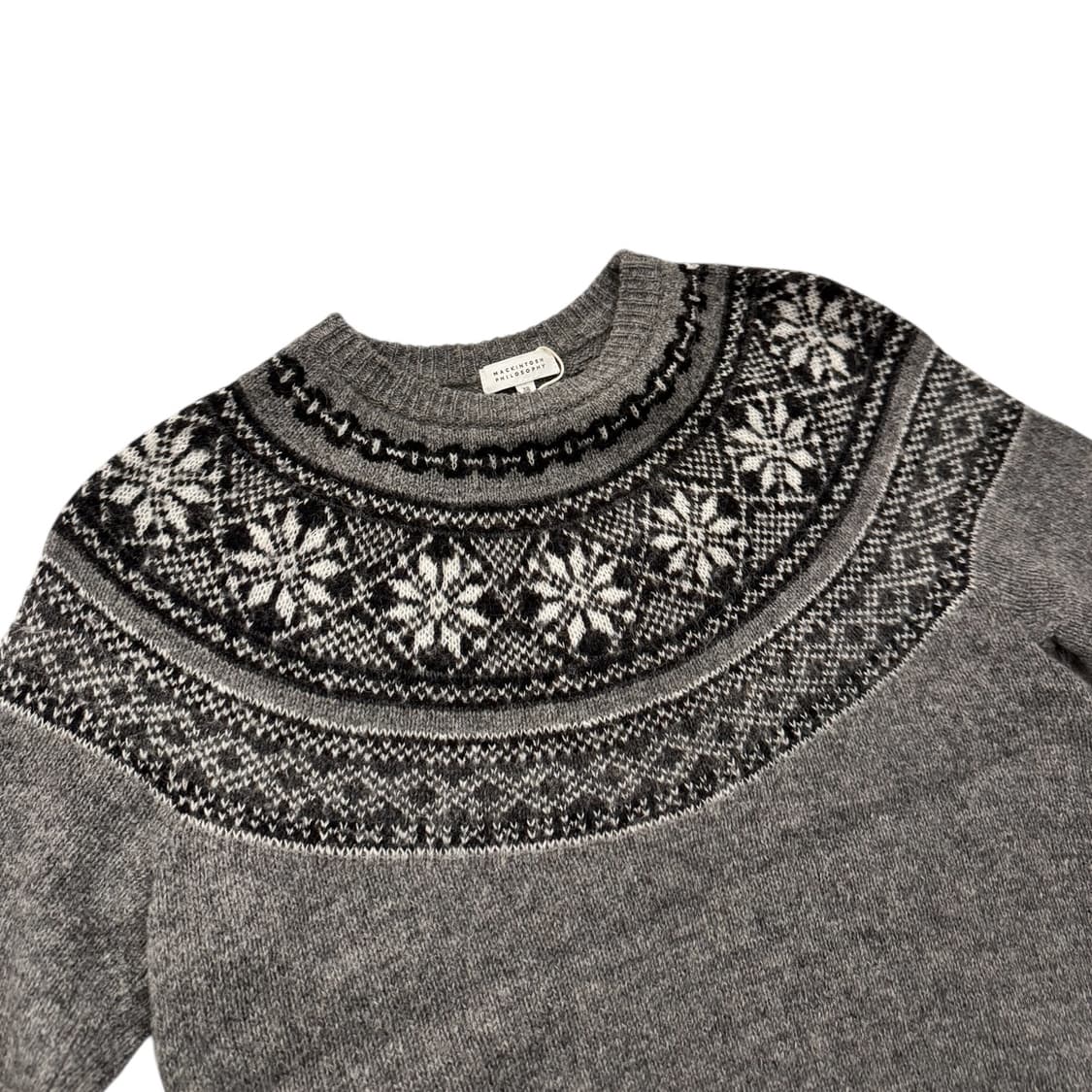 MACKINTOSH PHILOSOPHY 노르딕 울 니트 스웨터 그레이 상품이미지3