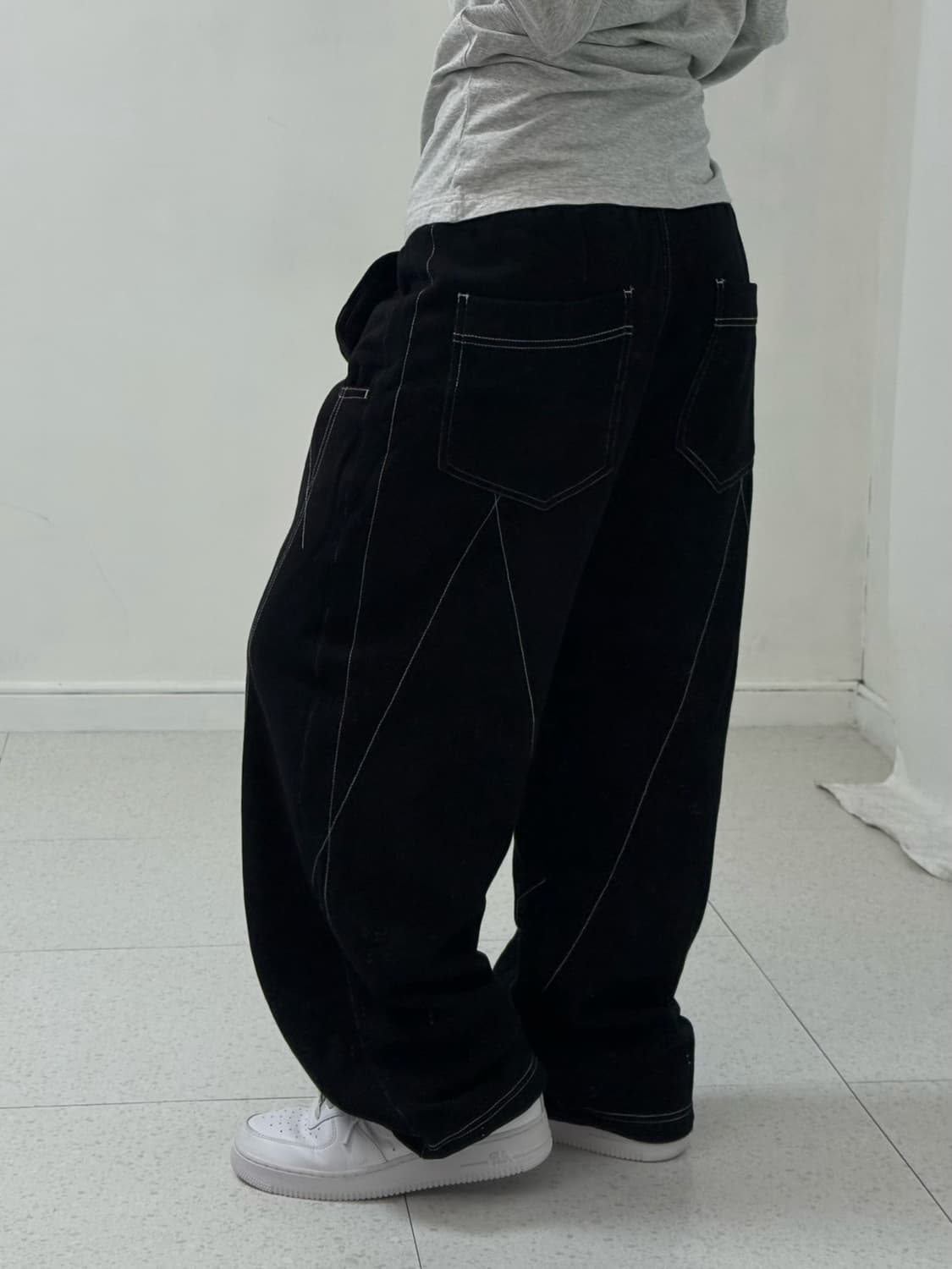 트래블 스티치 블랙 스웻팬츠 상품이미지3