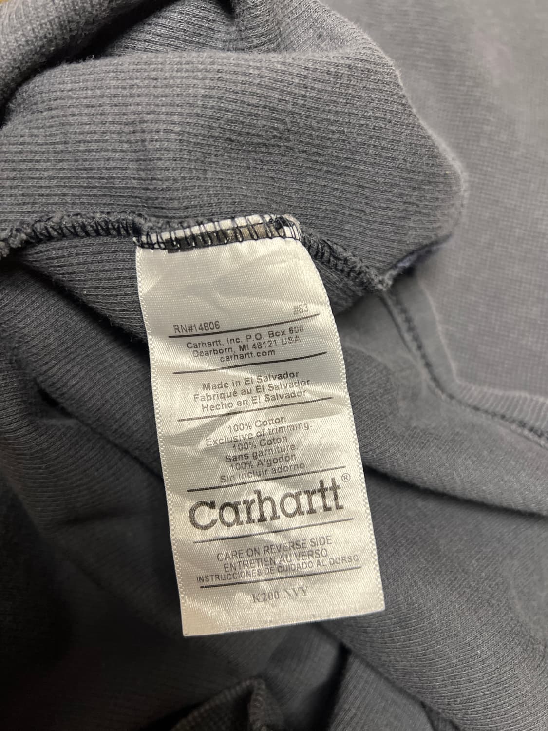 [L] Carhartt 칼하트 빈티지 차콜 헨리넥 상품이미지7