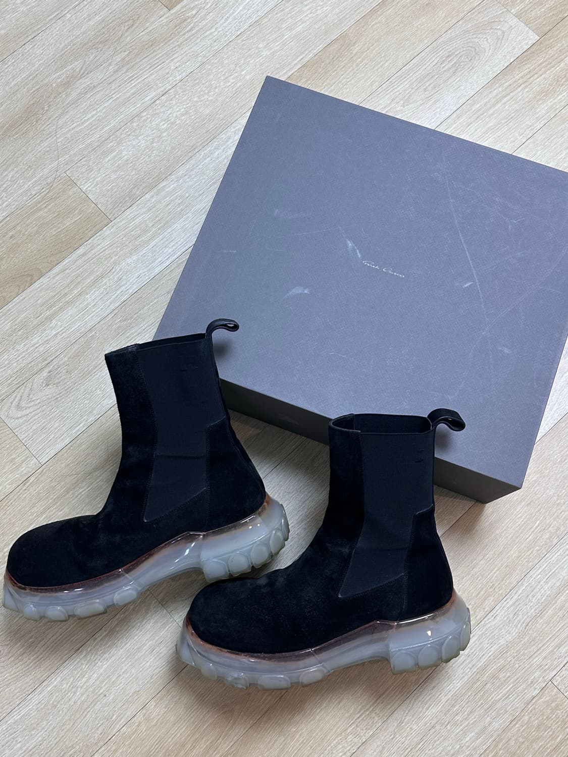 [42] 릭오웬스 트랙터 부츠 스웨이드 클리어솔 상품이미지1