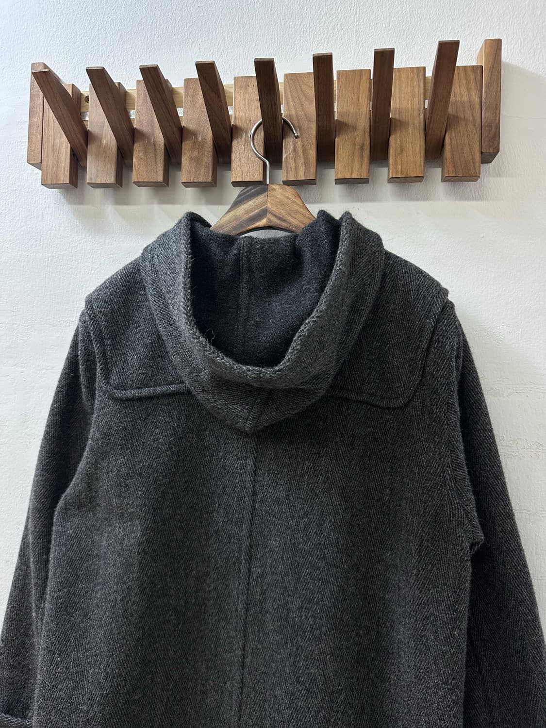 일본빈티지 울 떡볶이 후드 포켓 더플 코트  상품이미지5