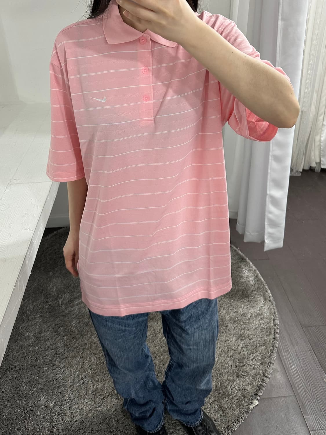 nike golf pink stripe pk top 상품이미지2