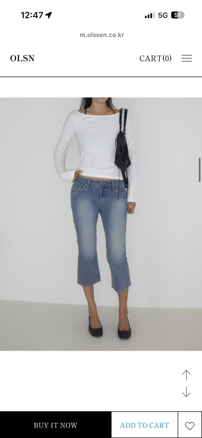 올슨 카프리데님팬츠 S(새제품) 상품이미지4