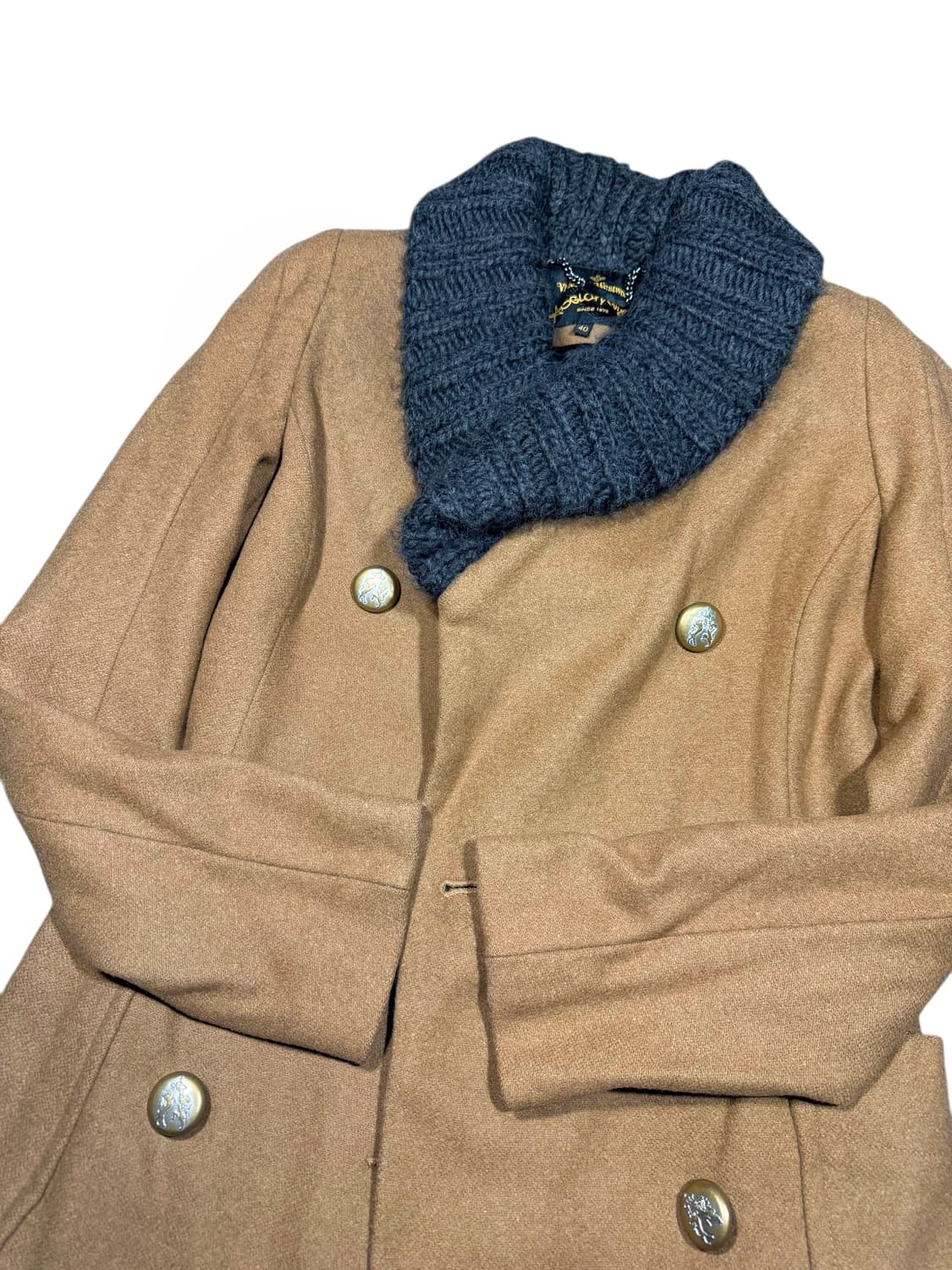 Vivienne Westwood 비비안 웨스트우드 니트 카라 더블코트 상품이미지2