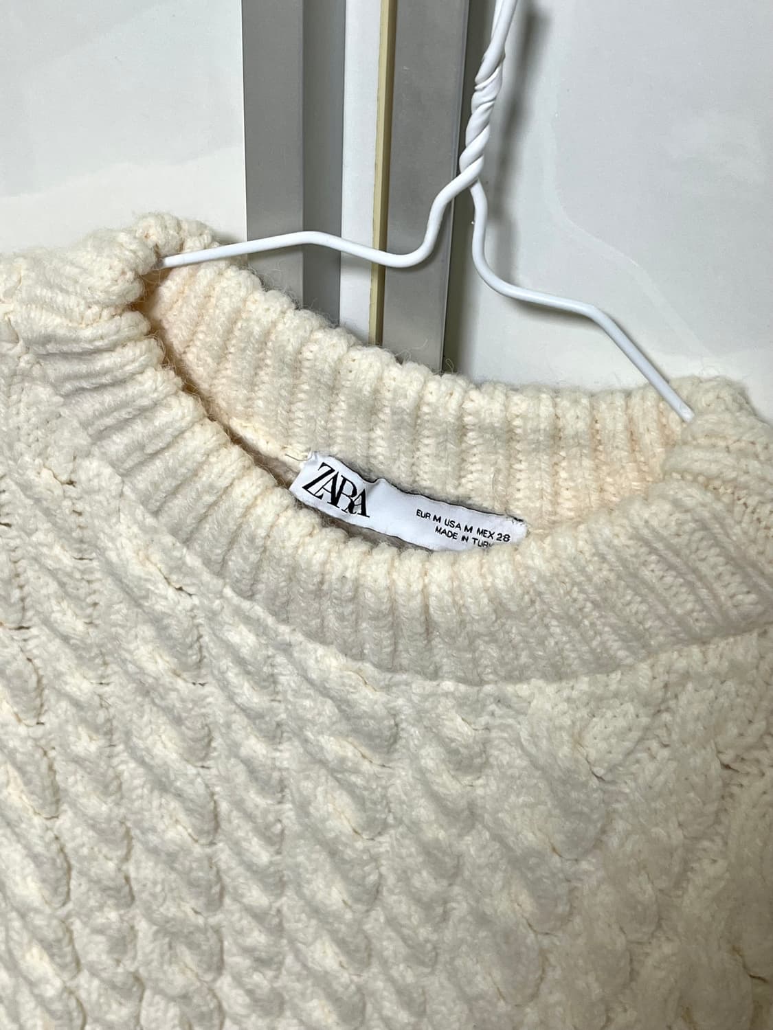 자라 꽈배기 크롭 아이보리 베스트 상품이미지2