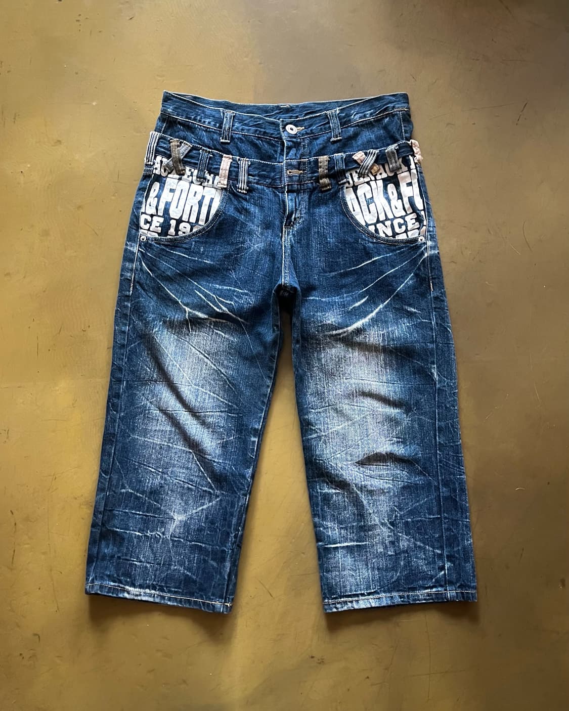 90-00s Japanese Double Waist Denim Pants 상품이미지3