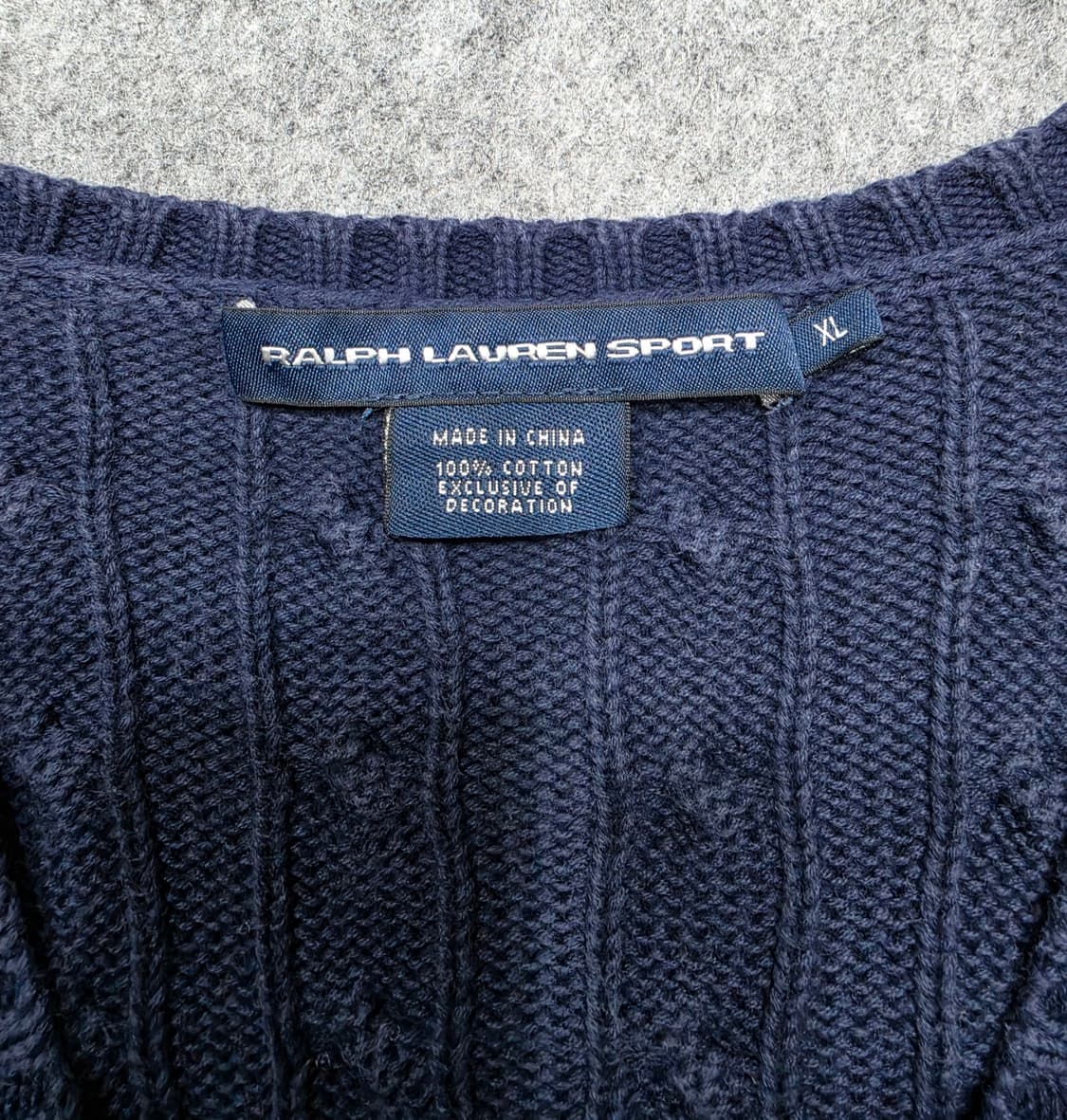 폴로 랄프로렌 스포츠 케이블 꽈배기 브이넥 니트 XL 상품이미지4