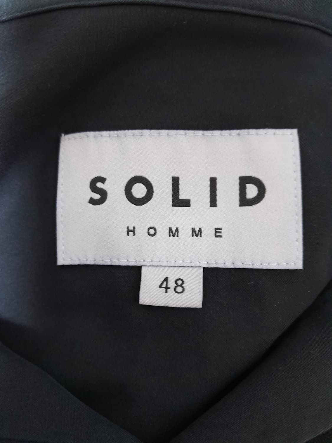 솔리드옴므 블랙 오버핏 오픈 카라넥 셔츠48/100 상품이미지6