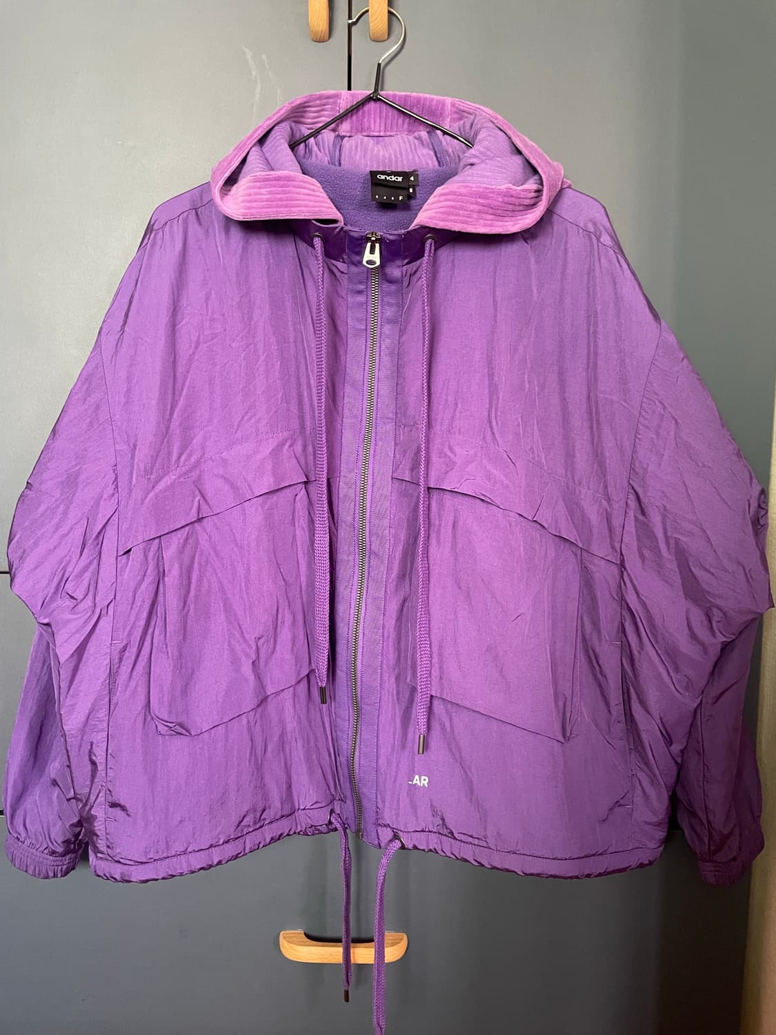 안다르 딥퍼플 크롭 후디 자켓 상품이미지2