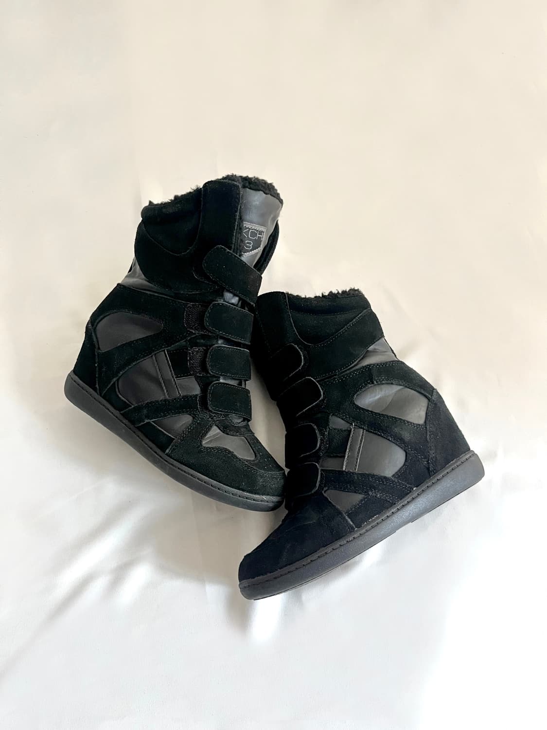 Skch 히든웨지힐 하이탑 미드 올블랙 상품이미지1