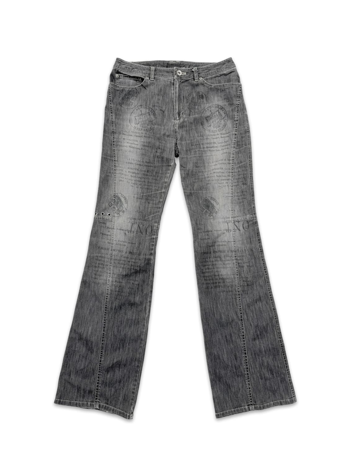 빈티지 Clermont 그레이 펑크 레터링 부츠컷 팬츠 상품이미지1