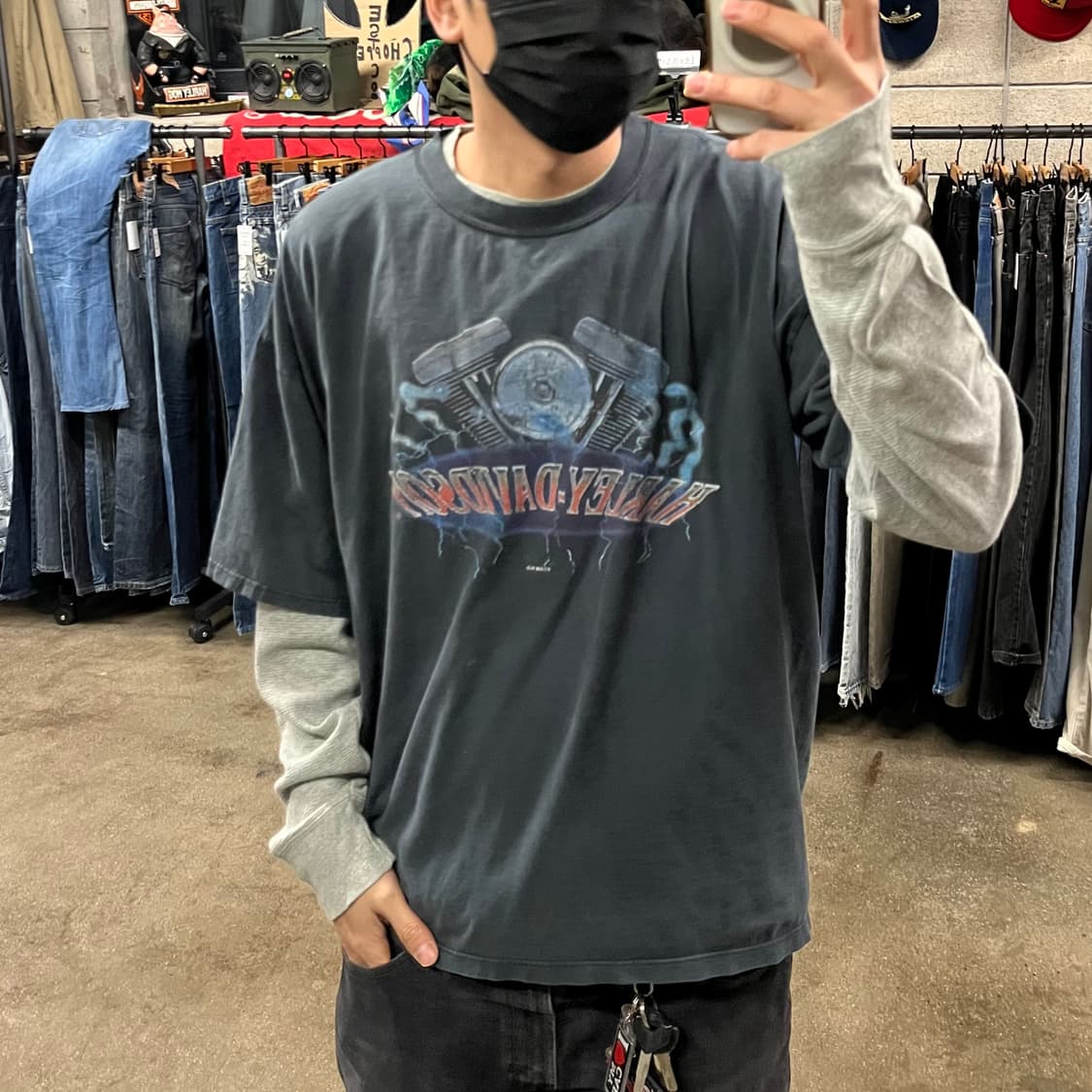 90s 할리데이비슨 라이트닝 티셔츠 (110) 상품이미지6