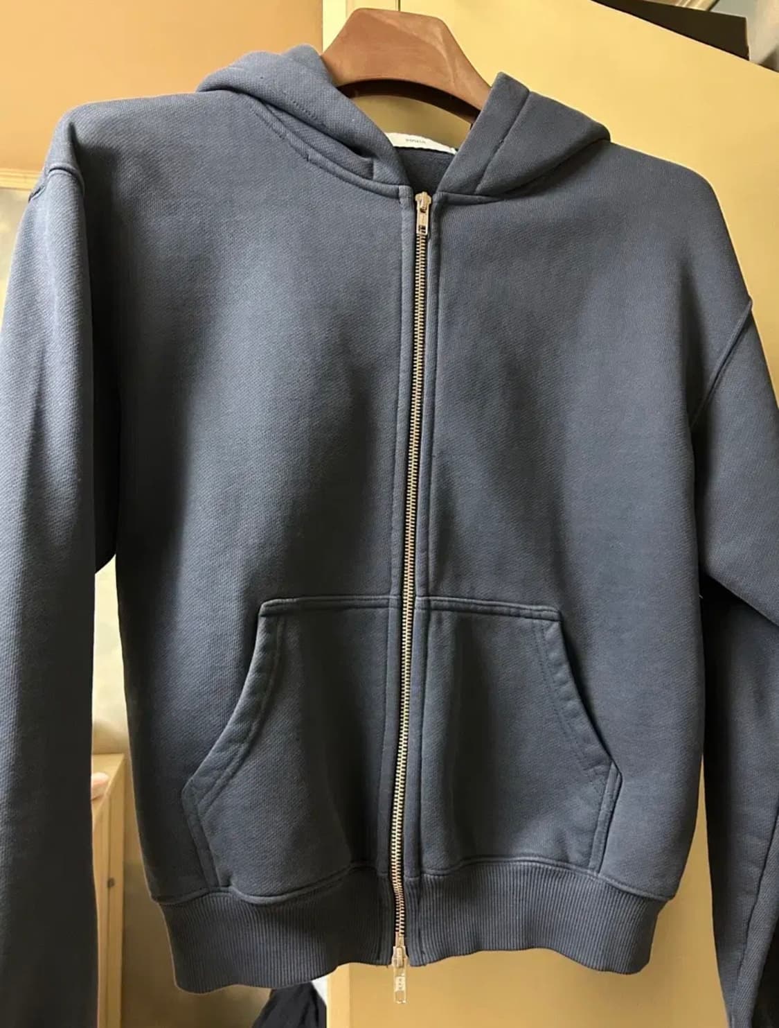 포저 워시드 빈티지 후드집업 블루 상품이미지2