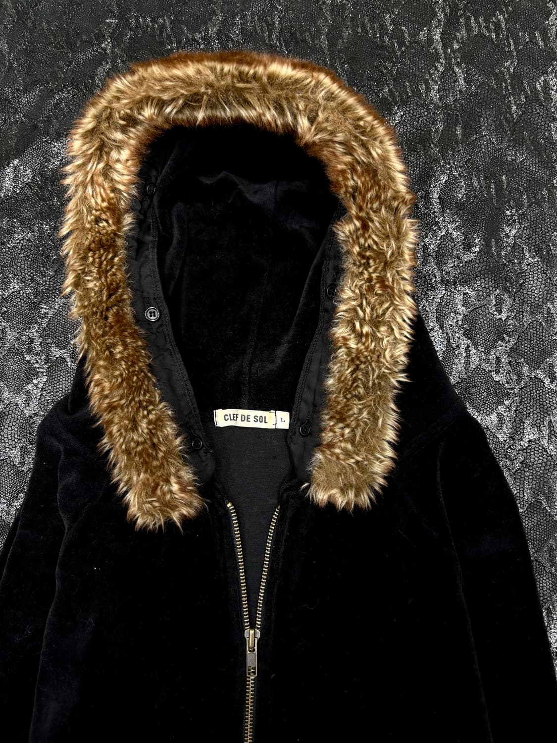 “CLEF DE SOL” 00’s mood Velvet Fur Hoodi 상품이미지6