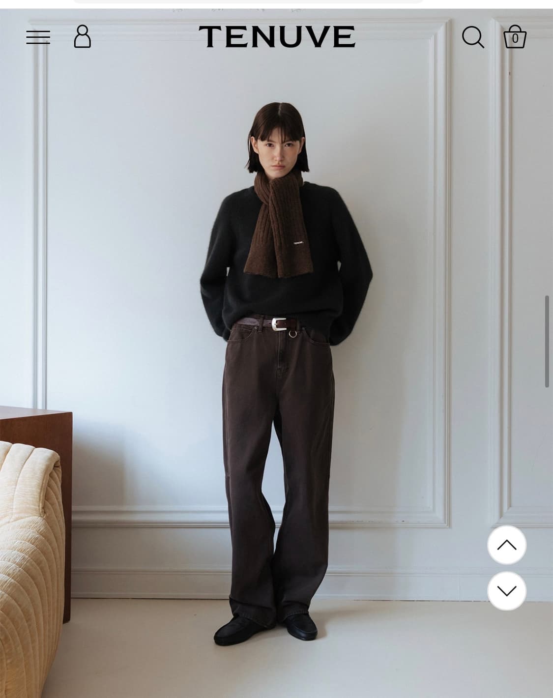 테누베 빈티지 브라운 데님 팬츠 2사이즈(M) no 상품이미지1