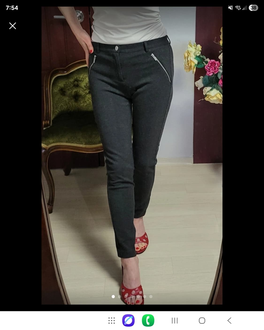 자라 회색 보카시 저지 스판 바지 M 사쥬 상품이미지8