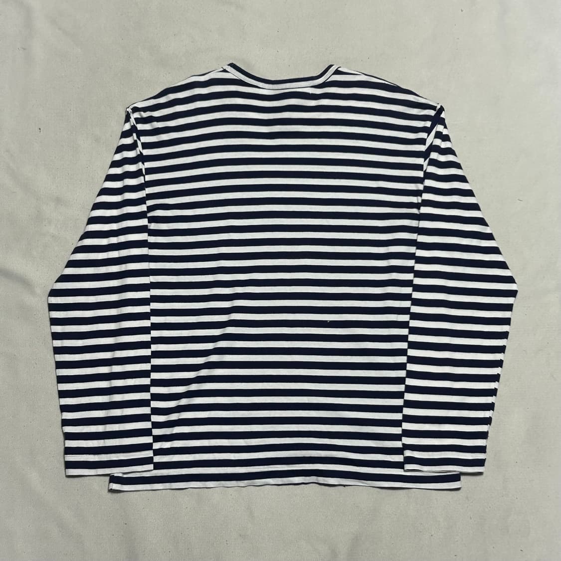 XL 꼼데가르송 레드 와펜 스트라이프 긴팔티 상품이미지3