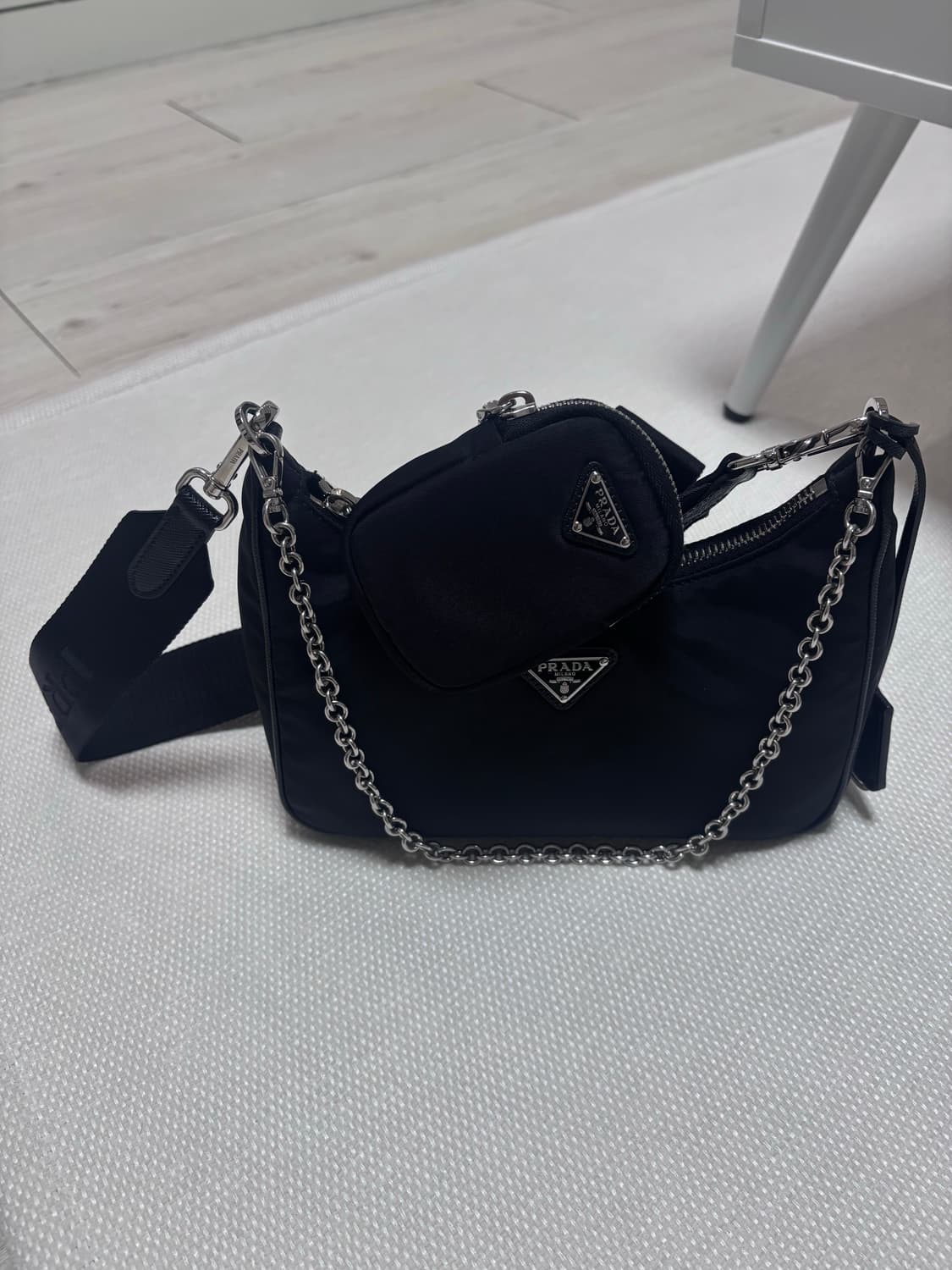 [정품] 프라다 리나일론 테수토 체인 호보백 풀박 상품이미지3