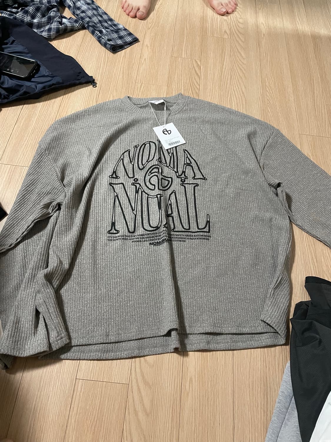 노메뉴얼 롱슬리브 오트색 L사이즈 새상품 상품이미지1