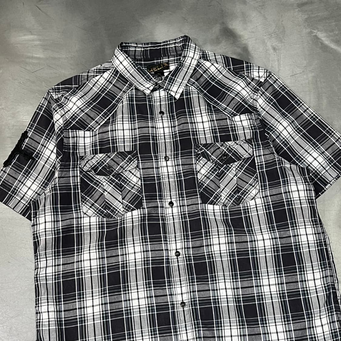  Helix 체크 십자가 웨스턴 하프 셔츠 y16248 상품이미지3