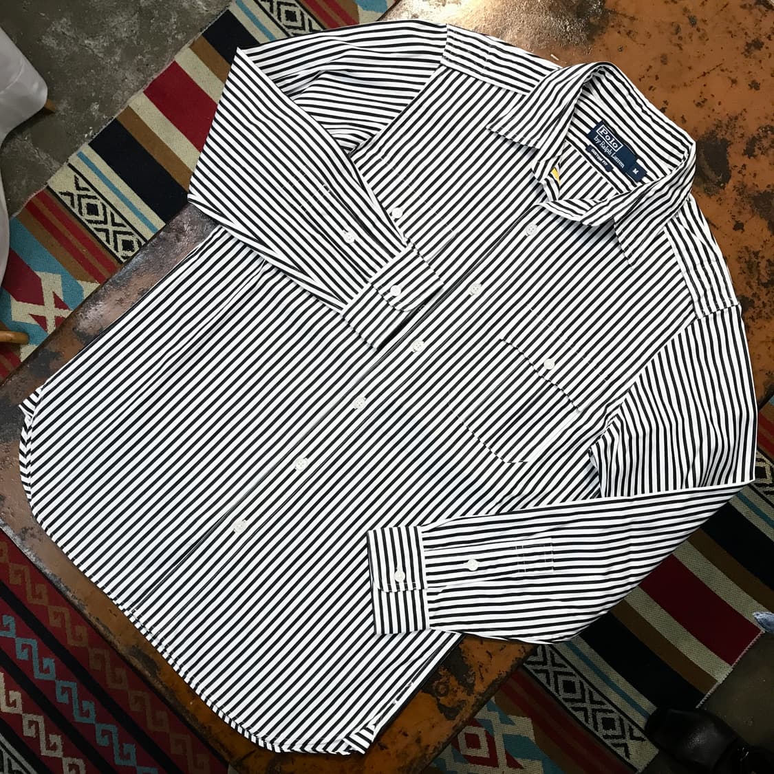 폴로랄프로렌 투포켓 블랙 스트라이프 헌팅 셔츠 여성 66 남성 102  상품이미지2