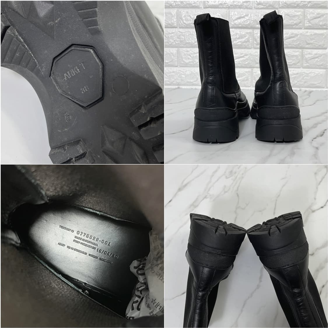 아르켓 블랙 청키 가죽 첼시부츠 245 상품이미지6