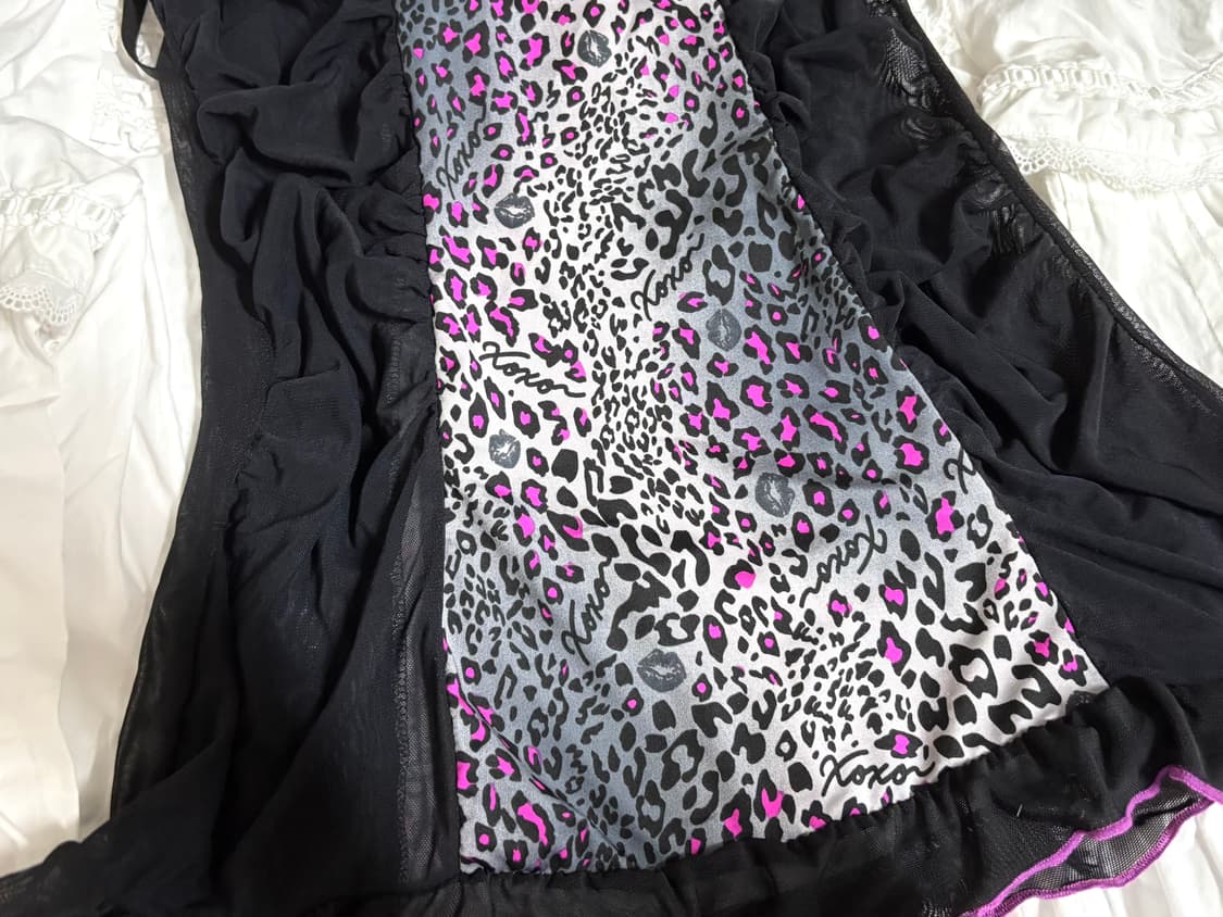 오네갸루 갸루 란제리 레오파드 코르셋 탑 상품이미지2