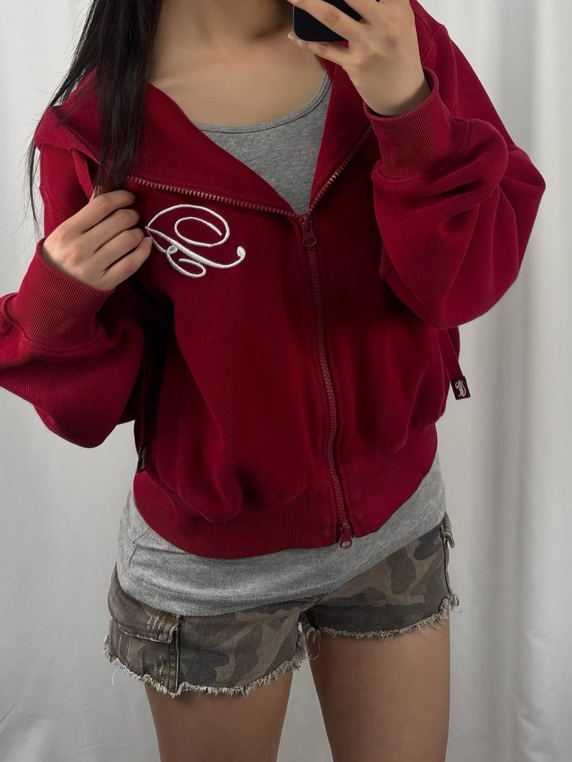 배드 블러드 투웨이 크롭 후드집업 상품이미지2