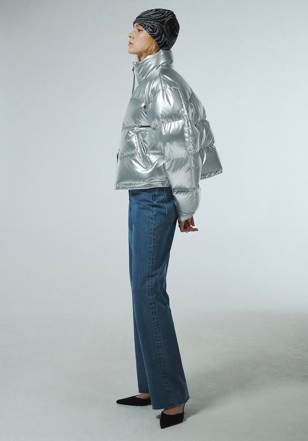 커렌트 silver short puffer jacket 상품이미지2