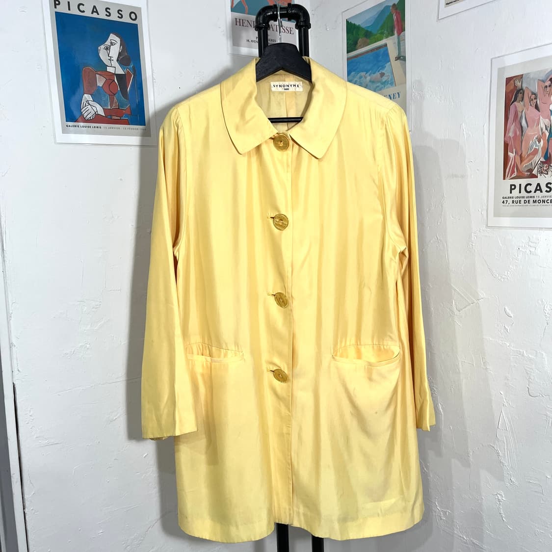 자개버튼 새틴 레인코트 상품이미지2