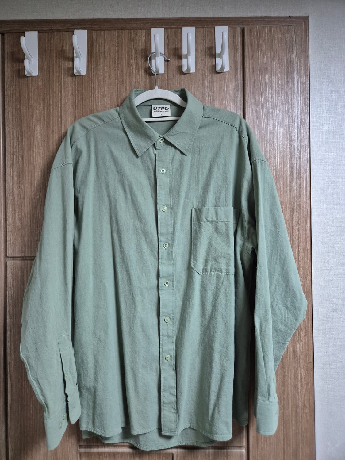 UTPD 시티보이 빅 오버핏 빅사이즈 쿨 린넨 그린 셔츠 M 95 사이즈 상품이미지5