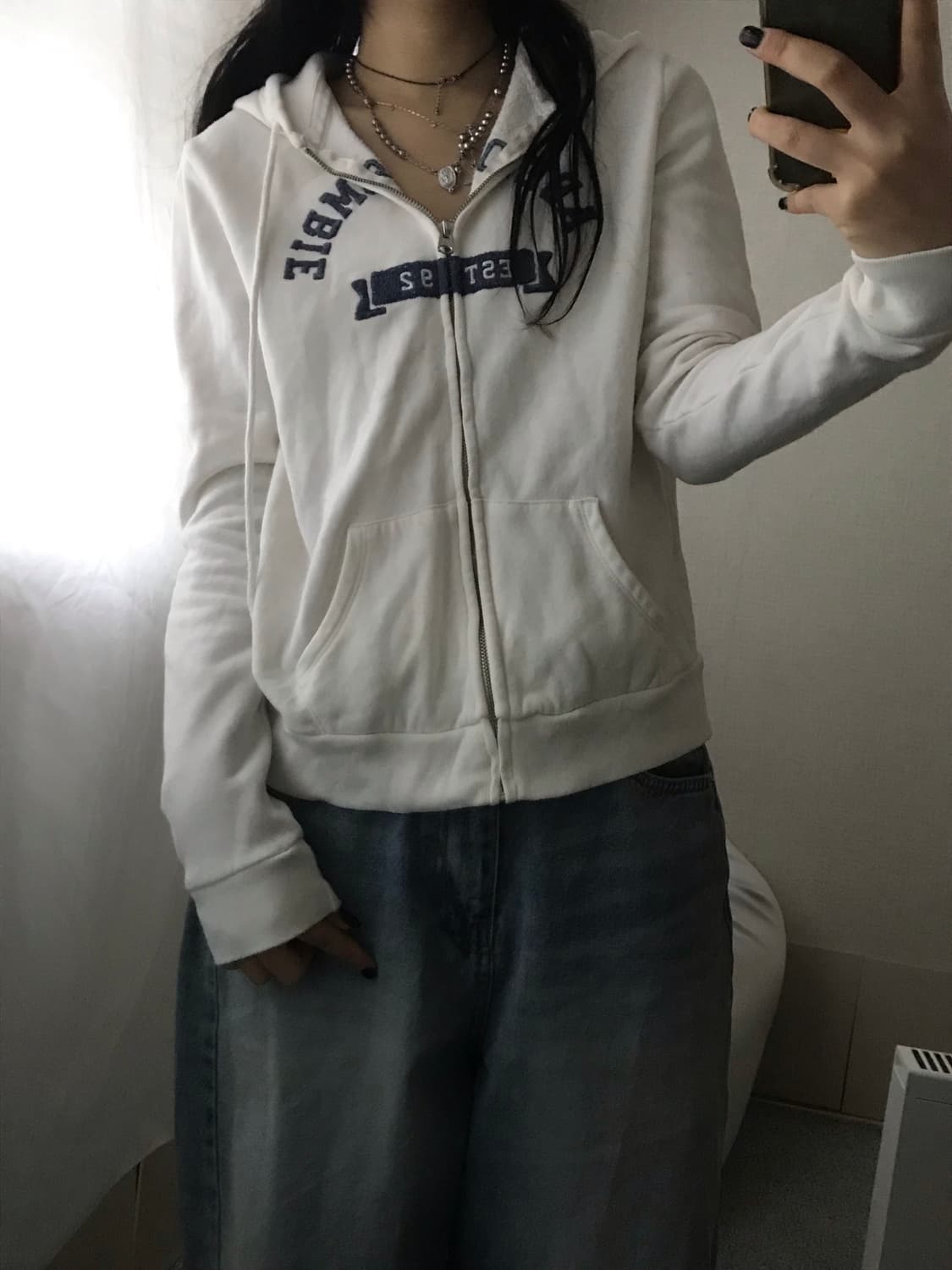 아베크롬비 화이트 후드집업 상품이미지1