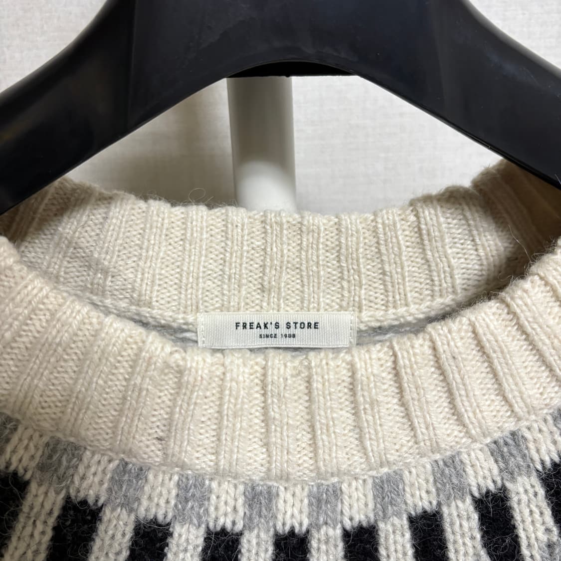 프릭스스토어 노르딕 알파카 니트 / 블랙-화이트, F 상품이미지4