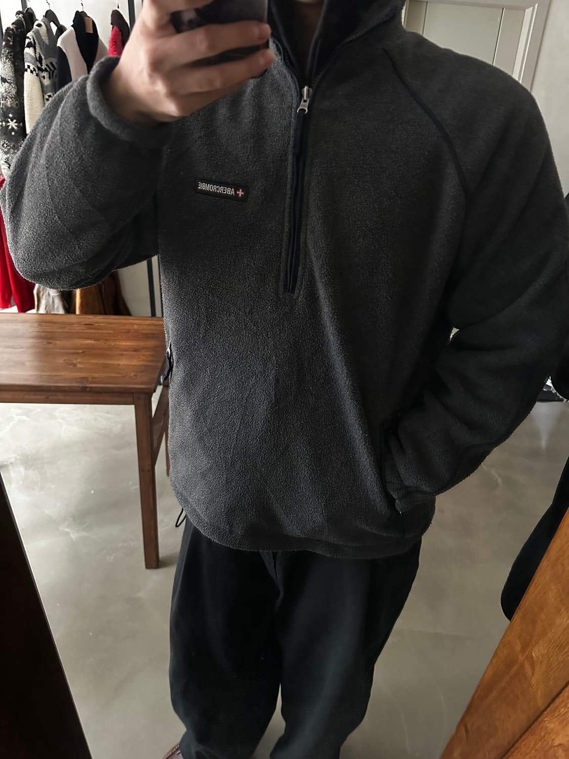 아베크롬비 하프 집업 플리스 풀오버 상품이미지4