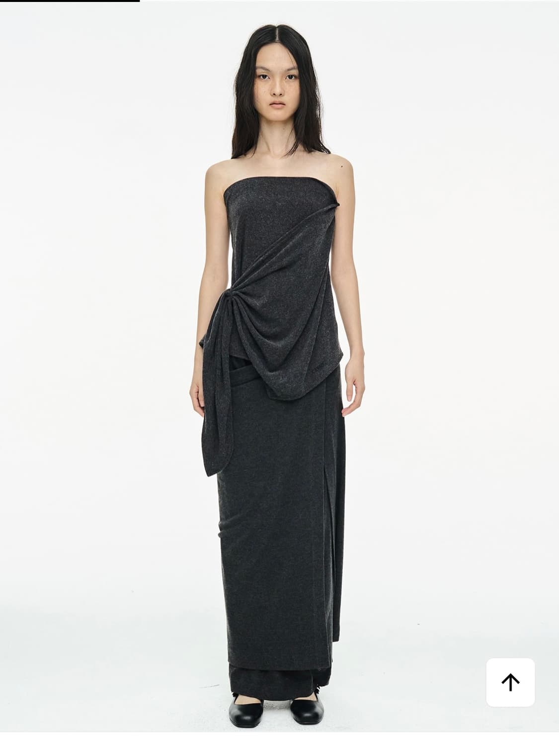 세릭 DRAPE LONG SKIRT / CHARCOAL 상품이미지2