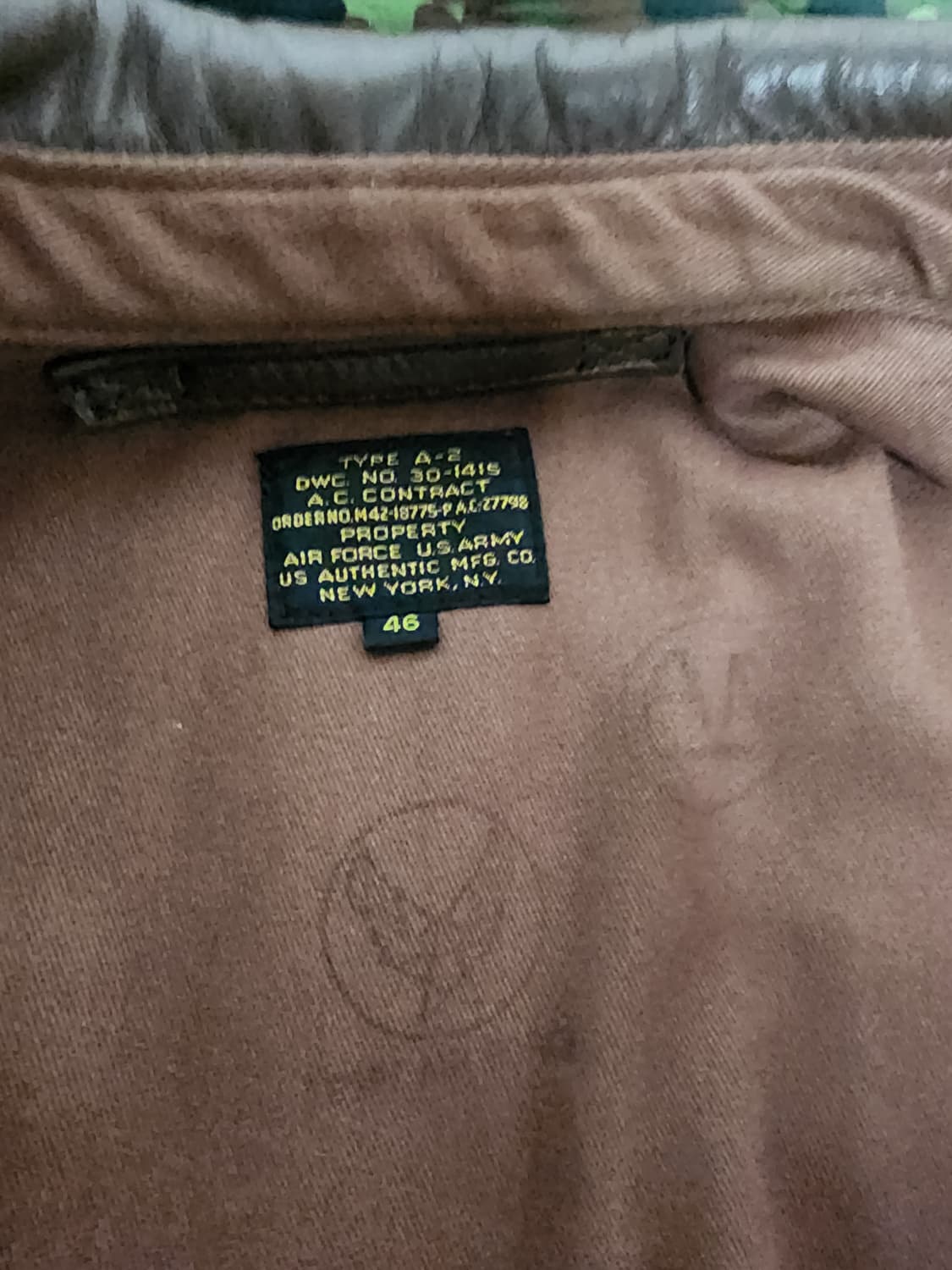 US AUTHENTIC MFG CO. A-2 말가죽 자켓 상품이미지4