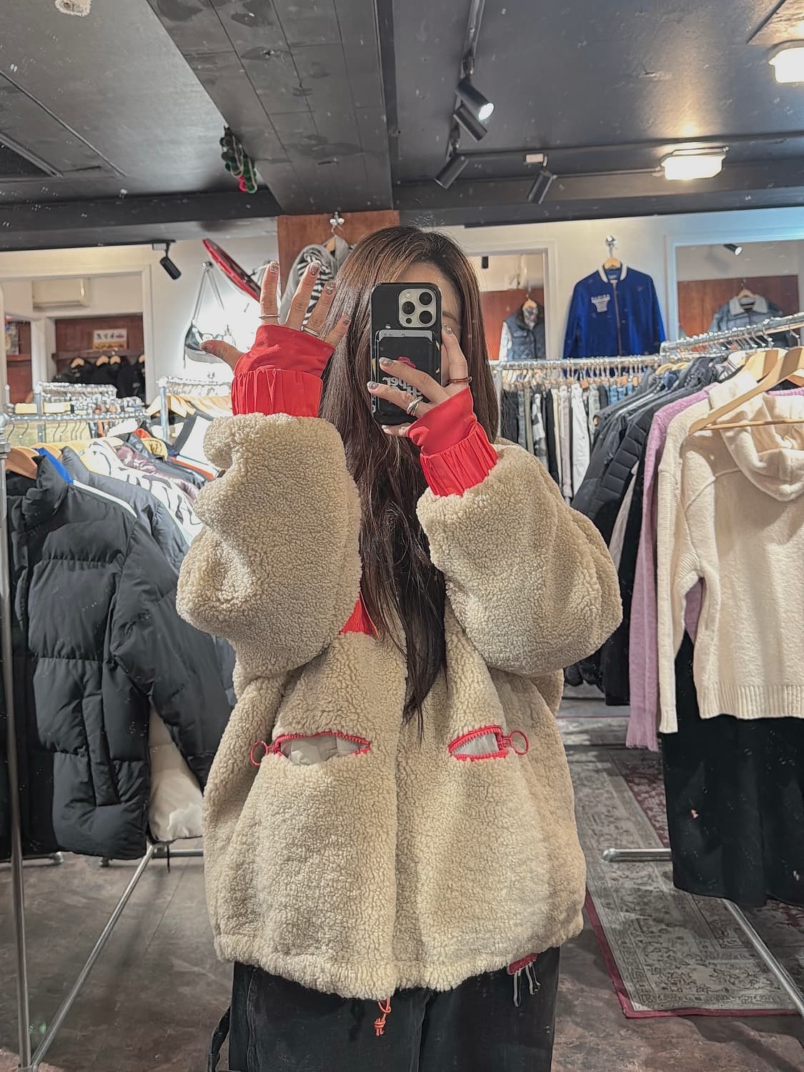 zara 자라 시어링 오버핏 쉐르파 플리스 뽀글이 후리스 자켓 M 상품이미지8