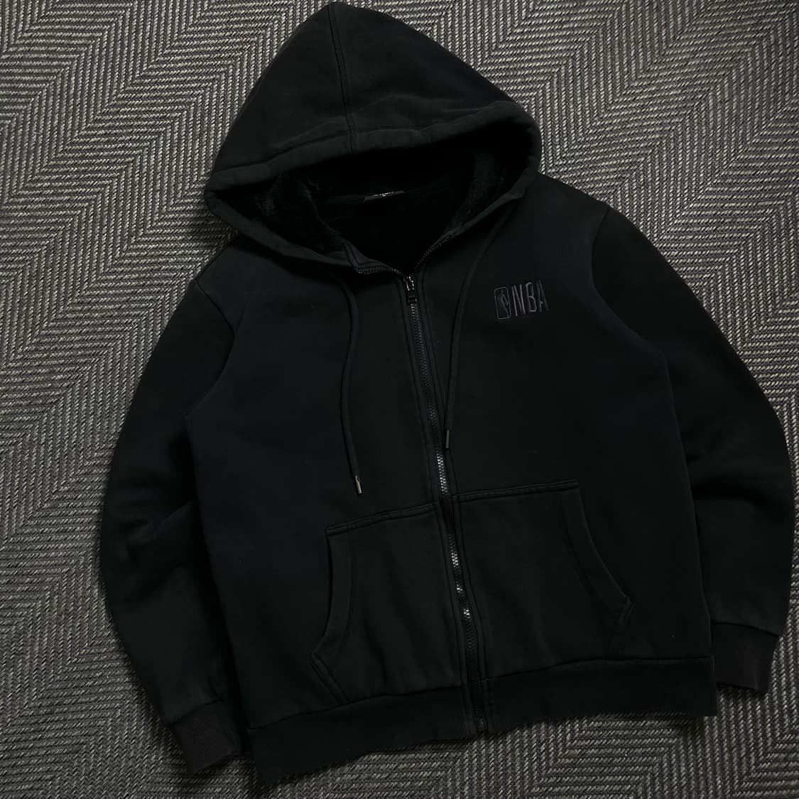 NBA 자수로고 양털 후드집업 블랙 y 4554 상품이미지1
