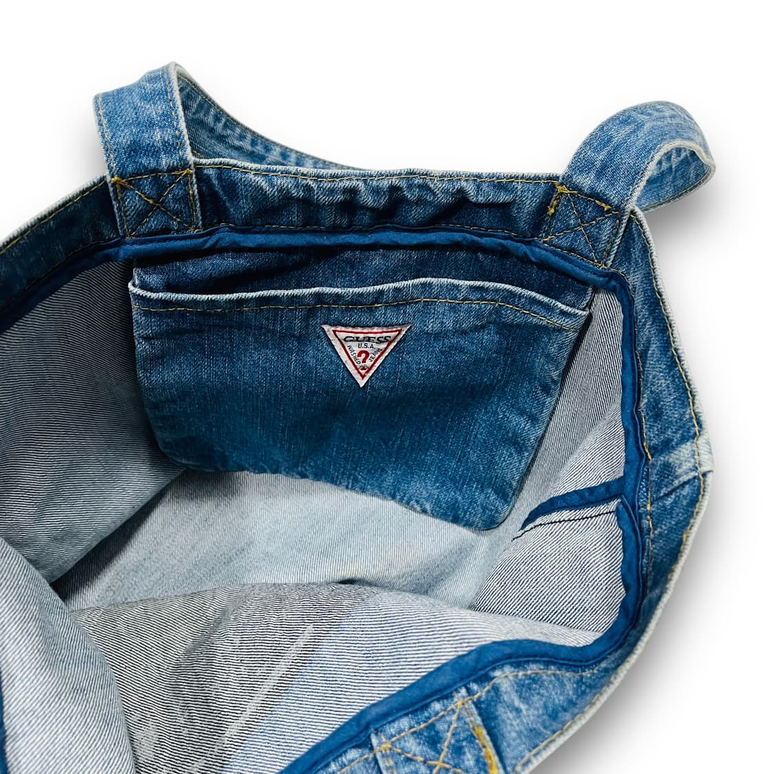 게스 빅로고 빈티지 데님 에코백 상품이미지5