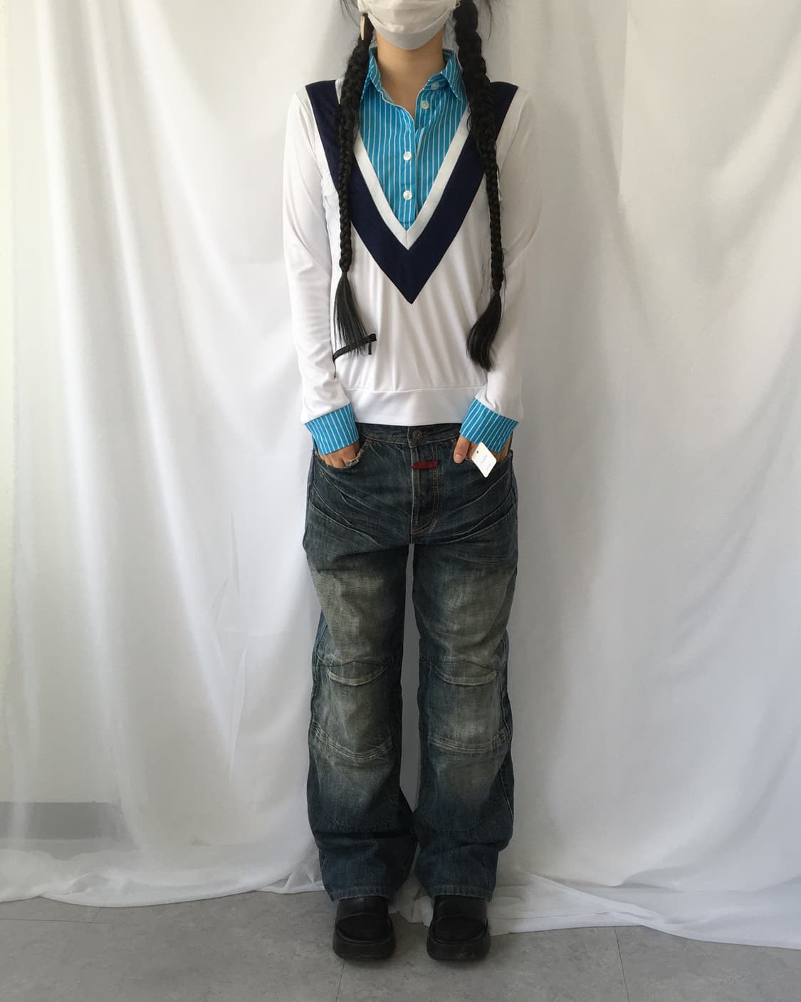 Shirt layered sleeve 상품이미지1