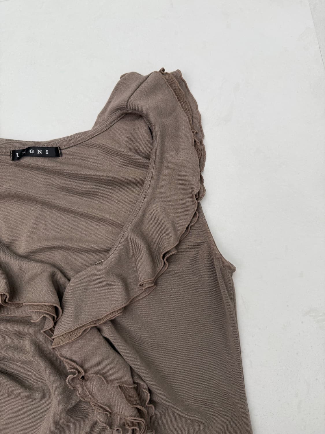 카키 프릴 슬리브리스  상품이미지4