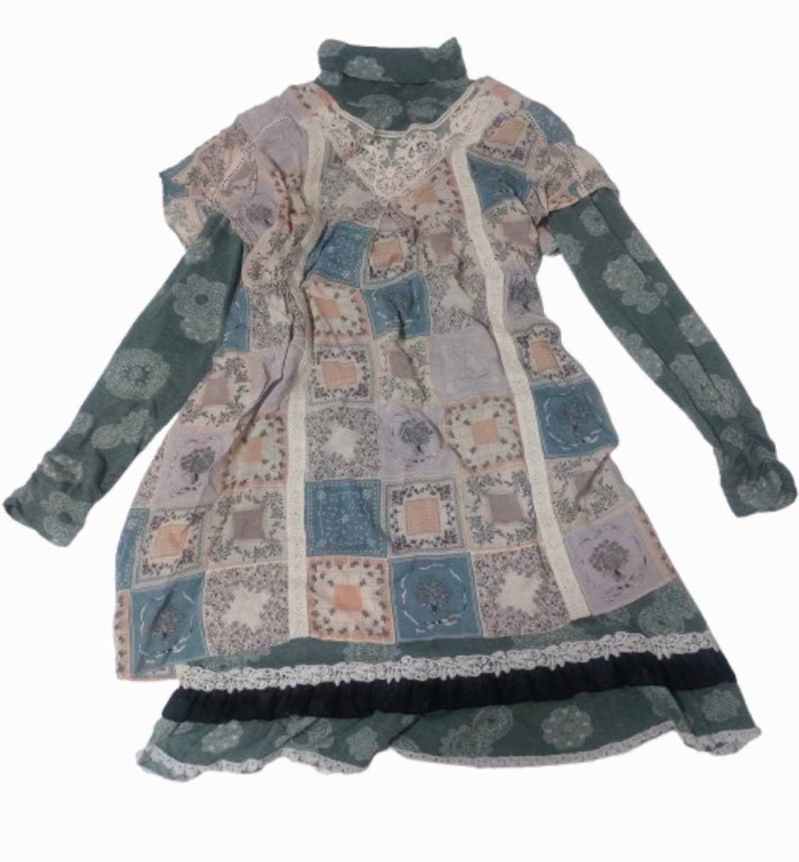 모리걸 히피 보헤미안 아오이유우 5피스 파랑 코디세트 상품이미지7