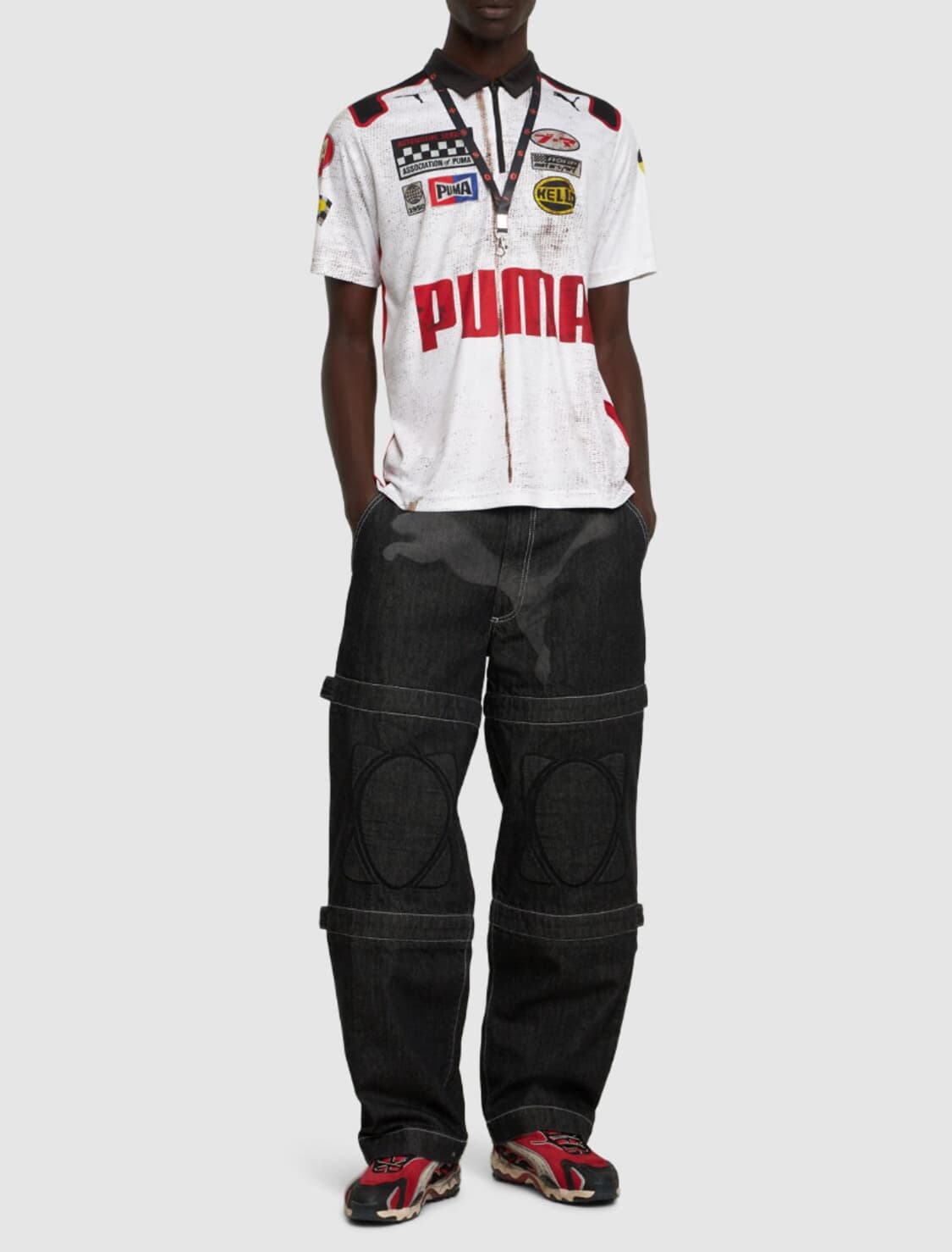 F1 A$AP ROCKY 에이셉 라키 PUMA 푸마 더블니 패드 데님팬츠 상품이미지1
