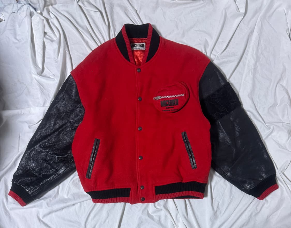 미치코 코시노 울 레더 바시티 자켓 상품이미지2